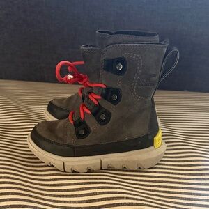 Sorel Kids Boots - Gray with Red Accents